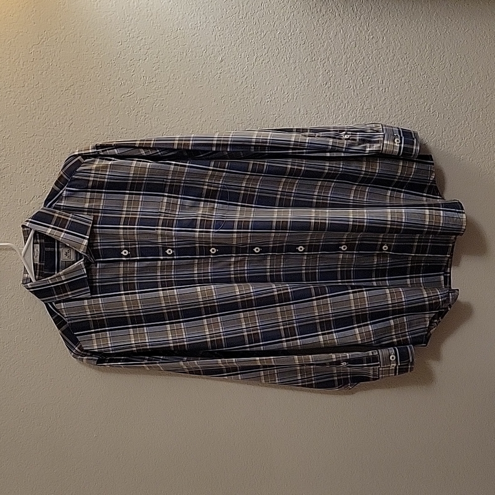 Peter Millar Button-Down - Navy Plaid - Large - image 1